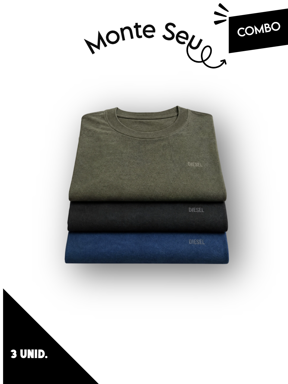 Combo 03 Camisetas Diesel Minimalista