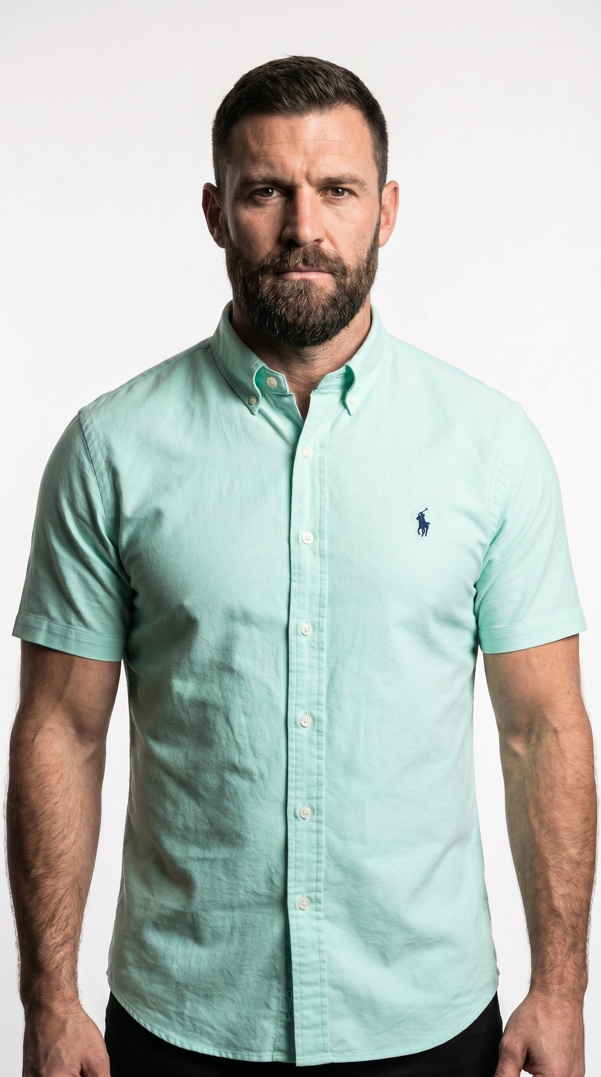 Camisa Social Manga Curta RL- T/ Sarja Verde Claro