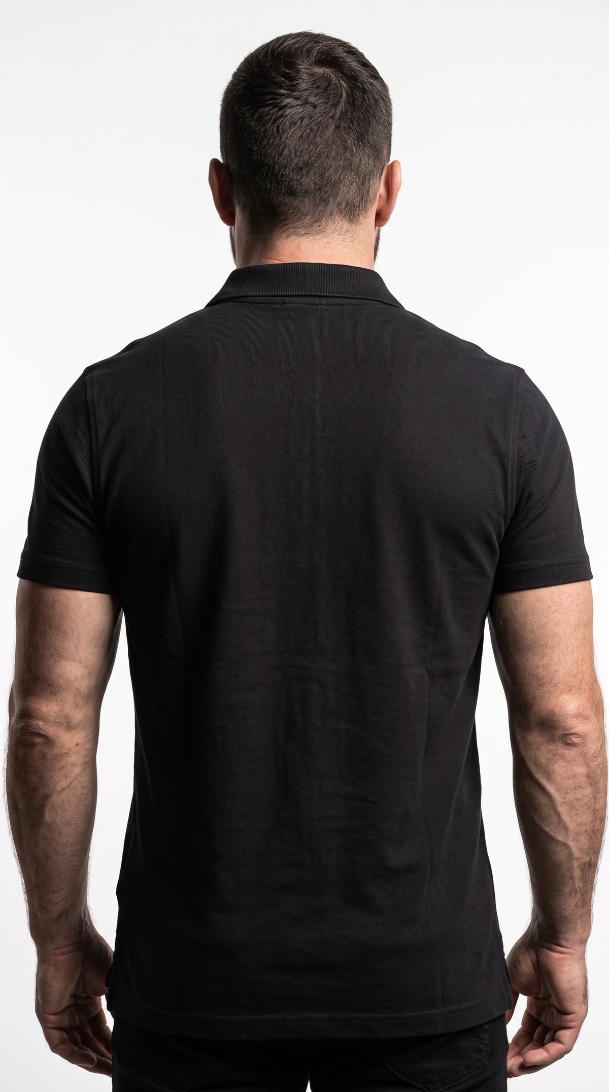Camisa Gola Polo Preta TJ Flag - Faixa Central Icon Premium