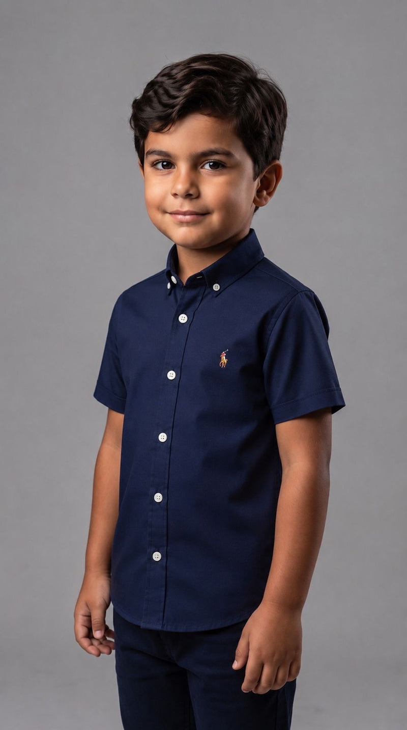 Camisa Social Sarja INFANTIL - RL | Azul Marinho