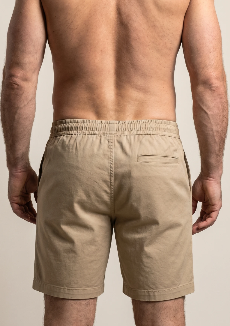 Short Sarja RL Bege | Com Cavaleiro Colorido
