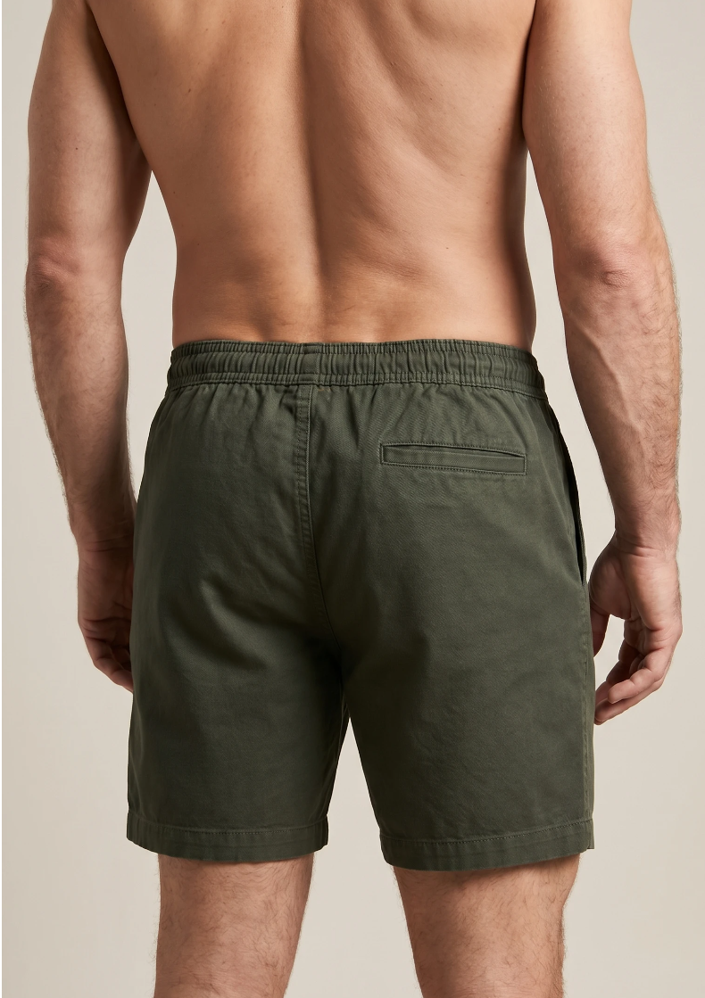 Short Sarja RL Verde Militar | Com Cavaleiro Colorido