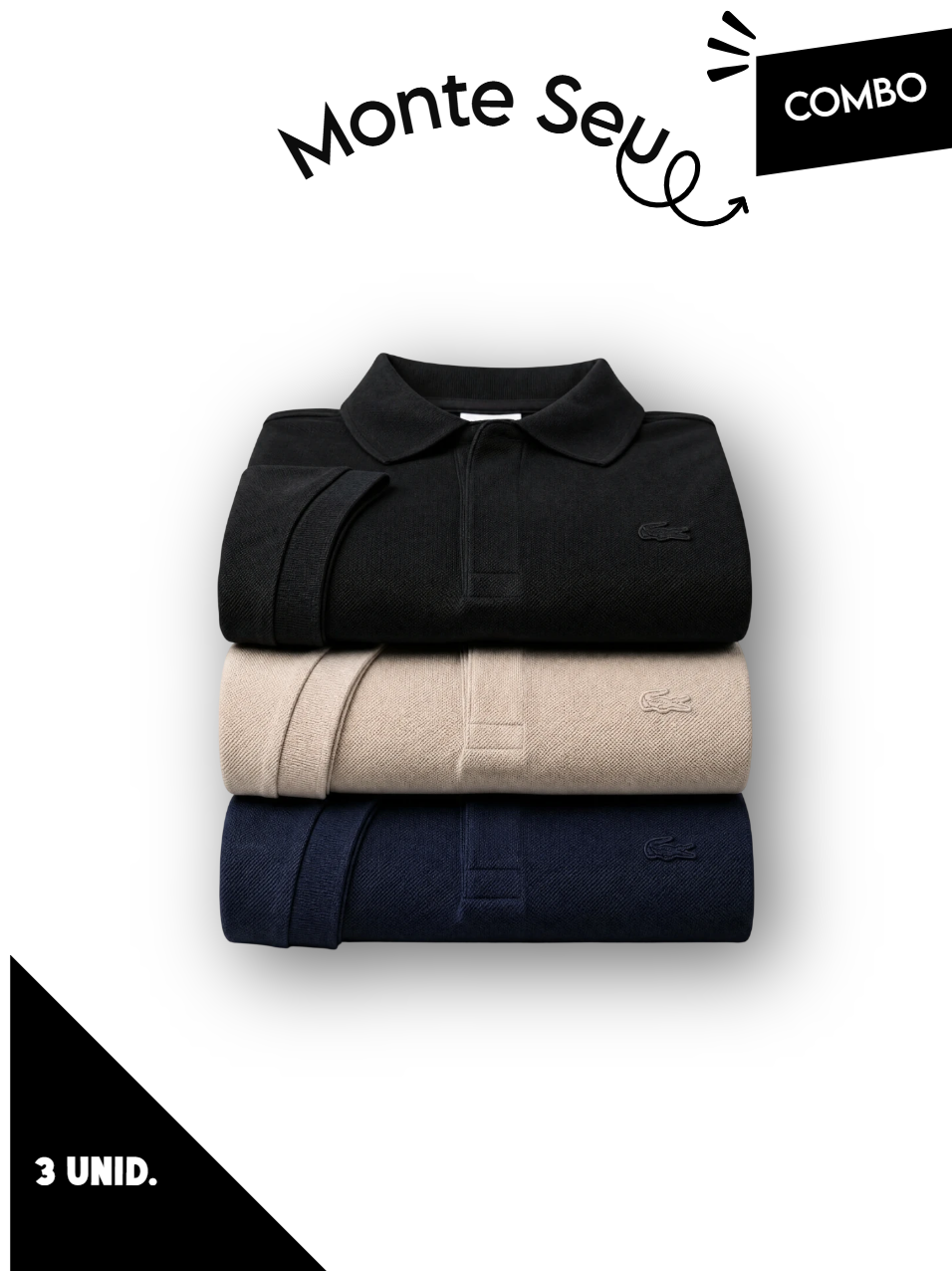 Combo 03 Camisas Gola Polo LCT -Paris