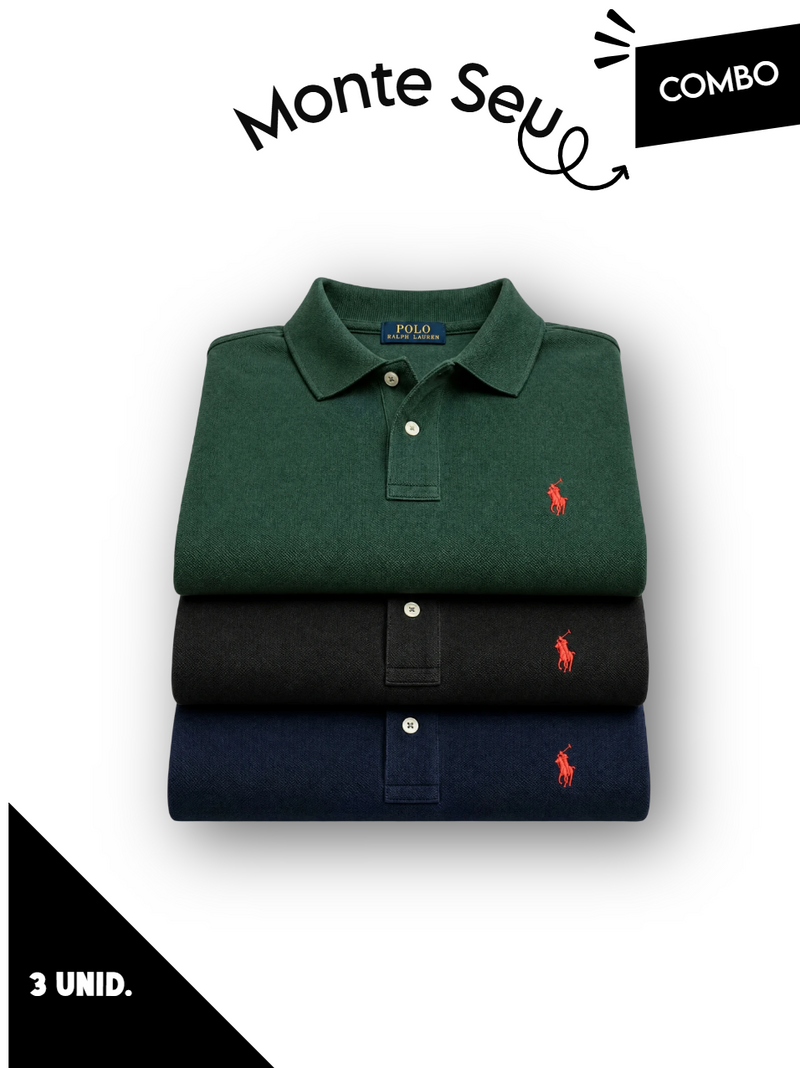 Combo 03 Camisas Gola Polo RL- Corte Americano