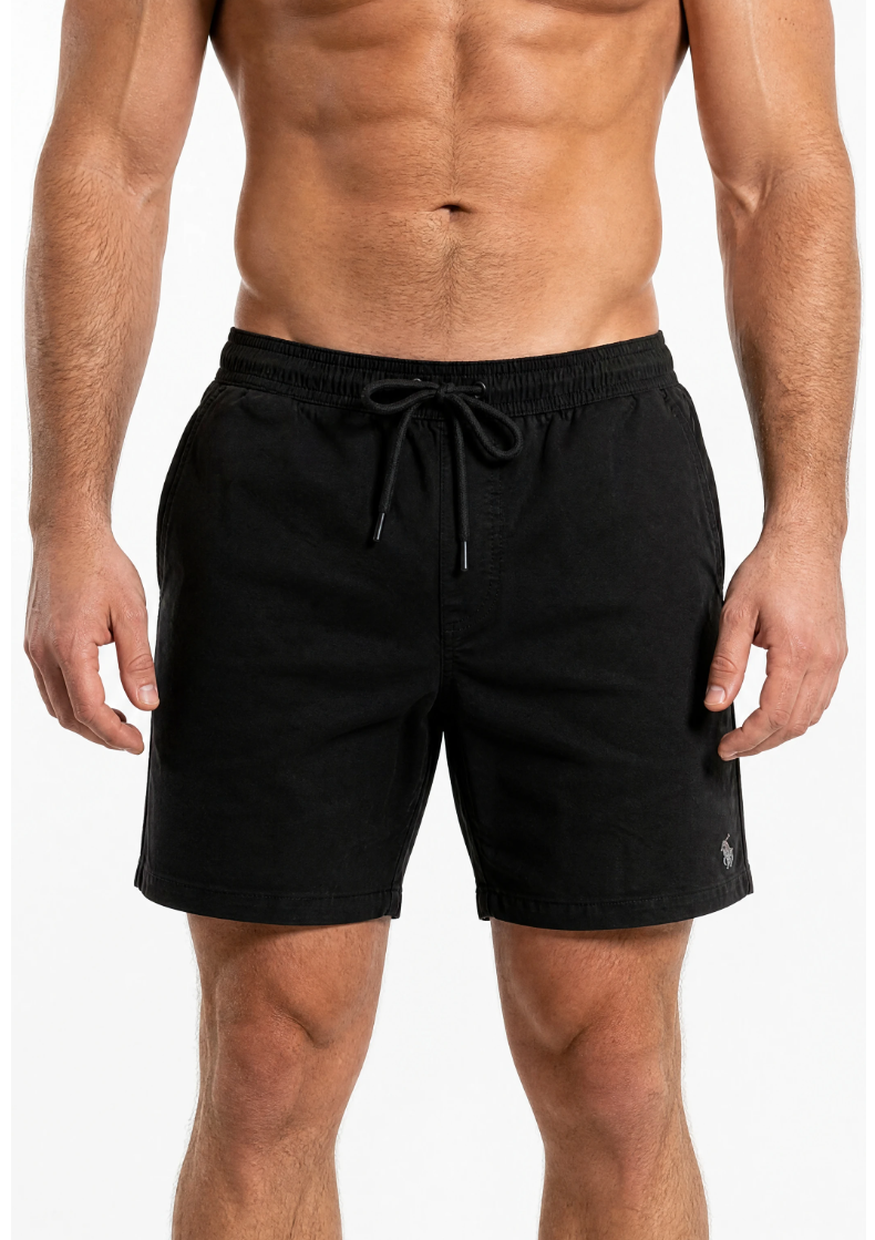 Short Sarja RL Preto | Com Cavaleiro Tom Sobre Tom