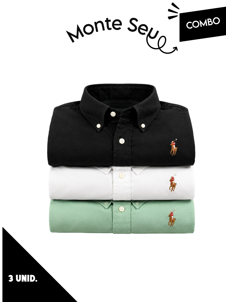Combo 03 Camisa Social RL Sarja