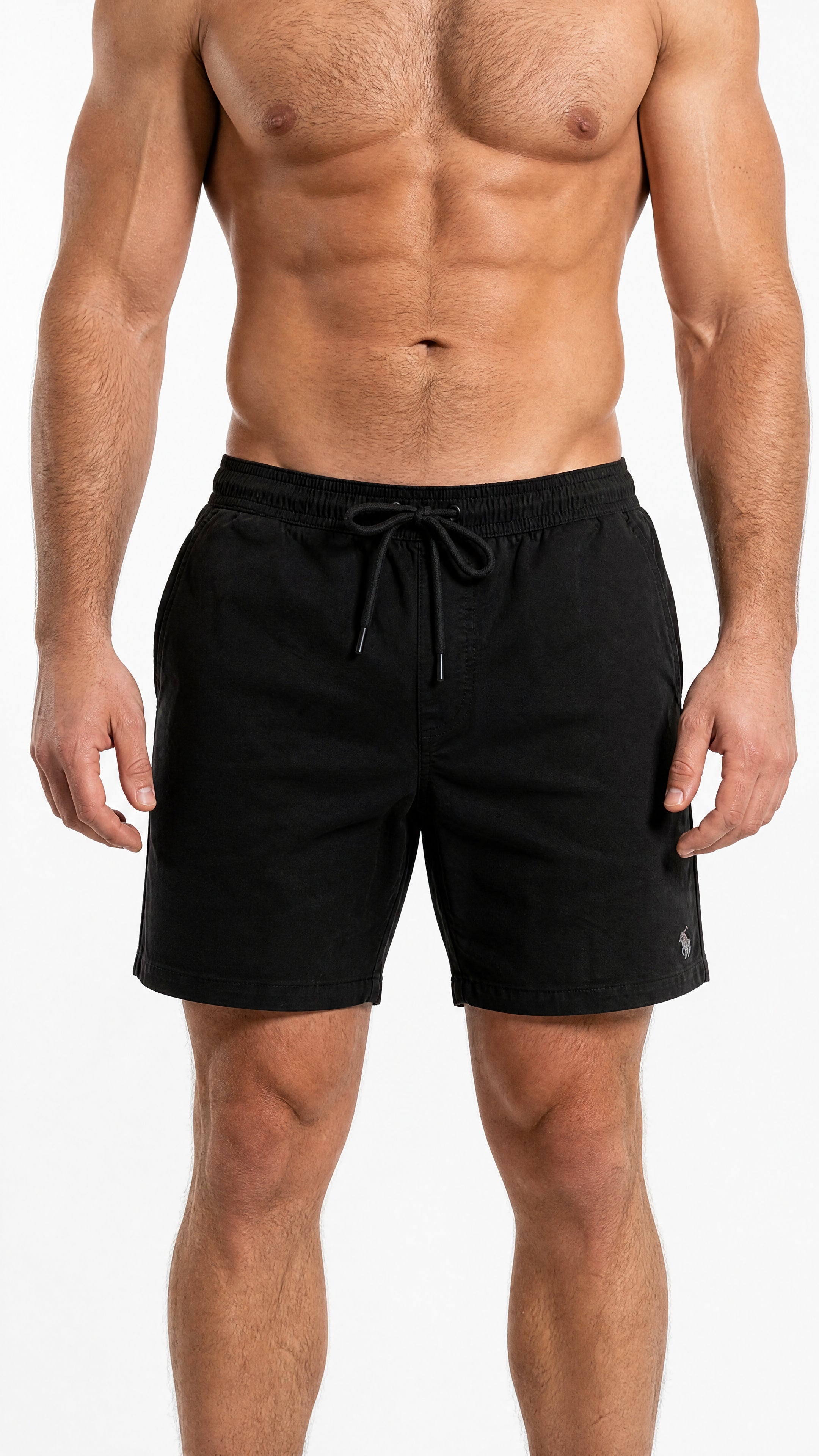 Short Sarja RL Preto | Com Cavaleiro Tom Sobre Tom