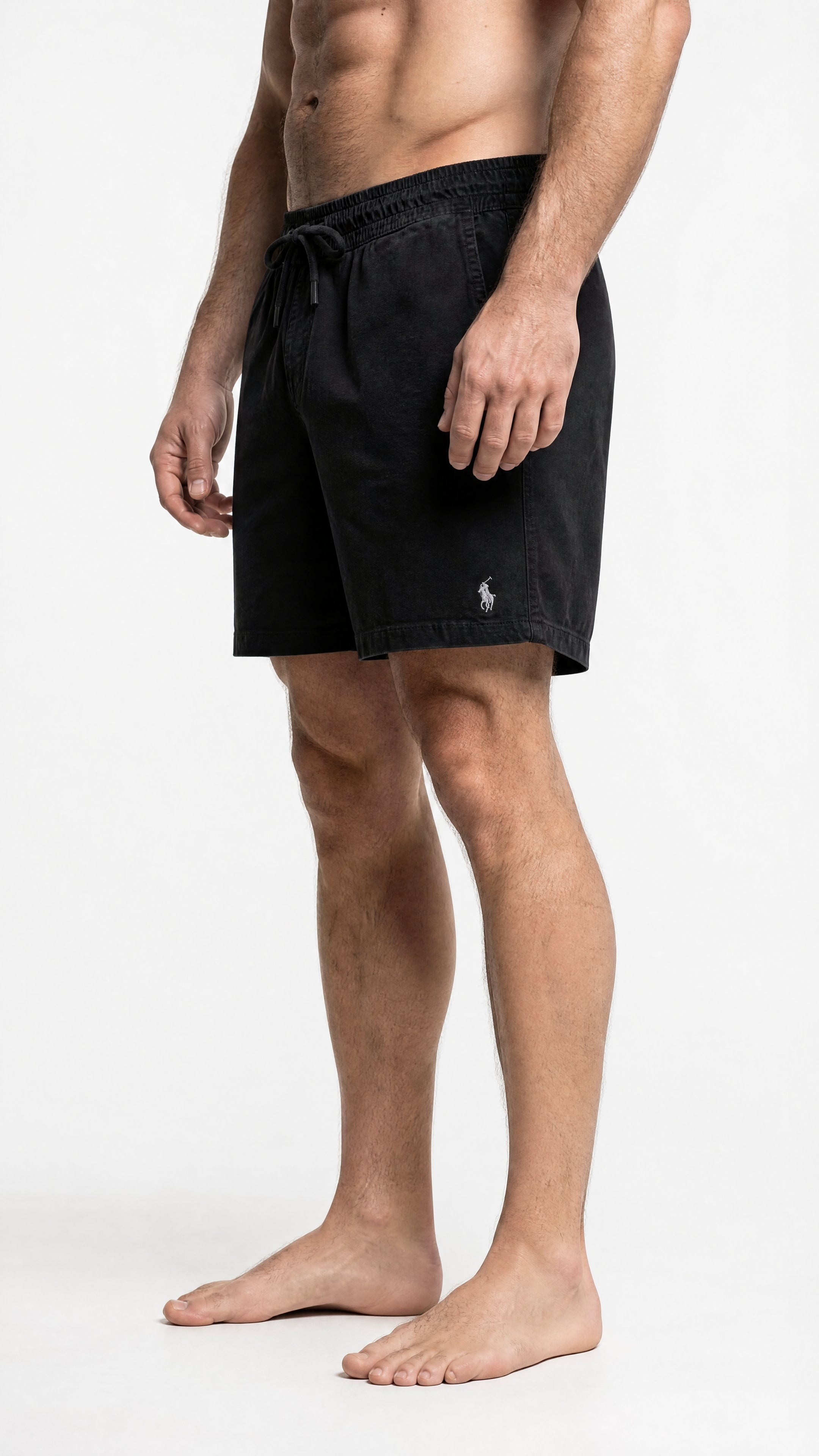 Short Sarja RL Preto | Com Cavaleiro Tom Sobre Tom