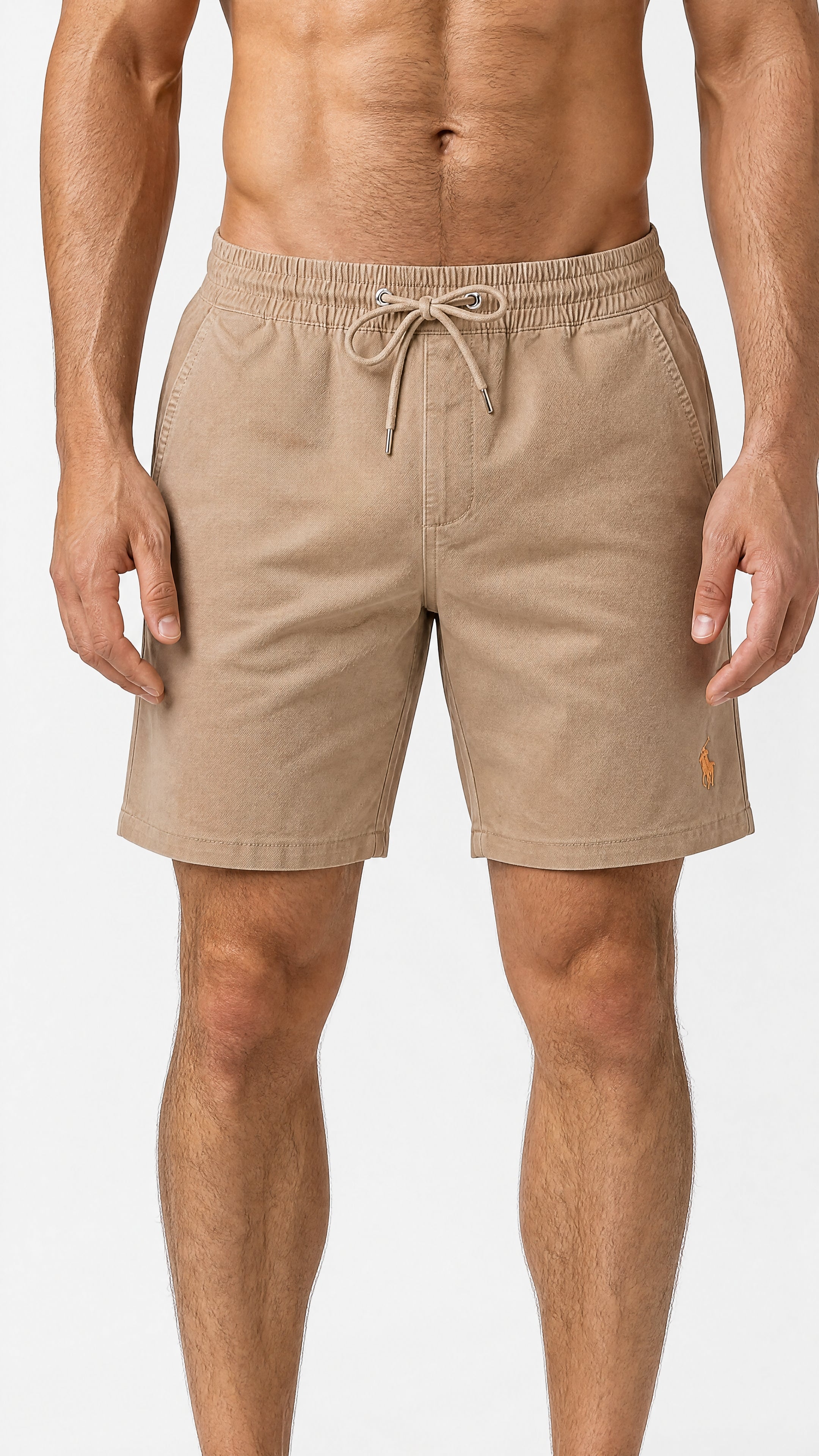 Short Sarja RL Marrom escuro | Com Cavaleiro Tom Sobre Tom