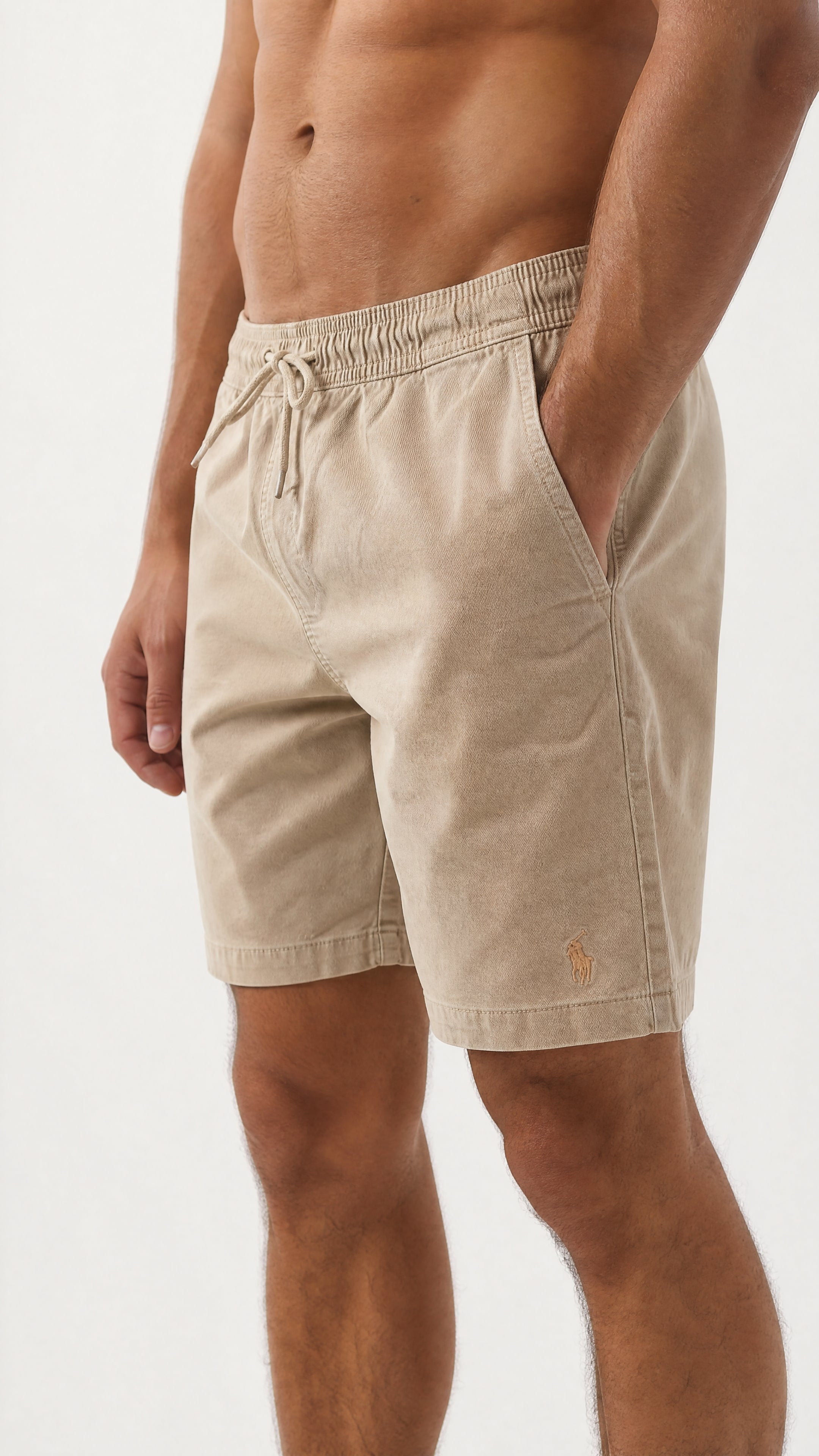 Short Sarja RL Marrom escuro | Com Cavaleiro Tom Sobre Tom