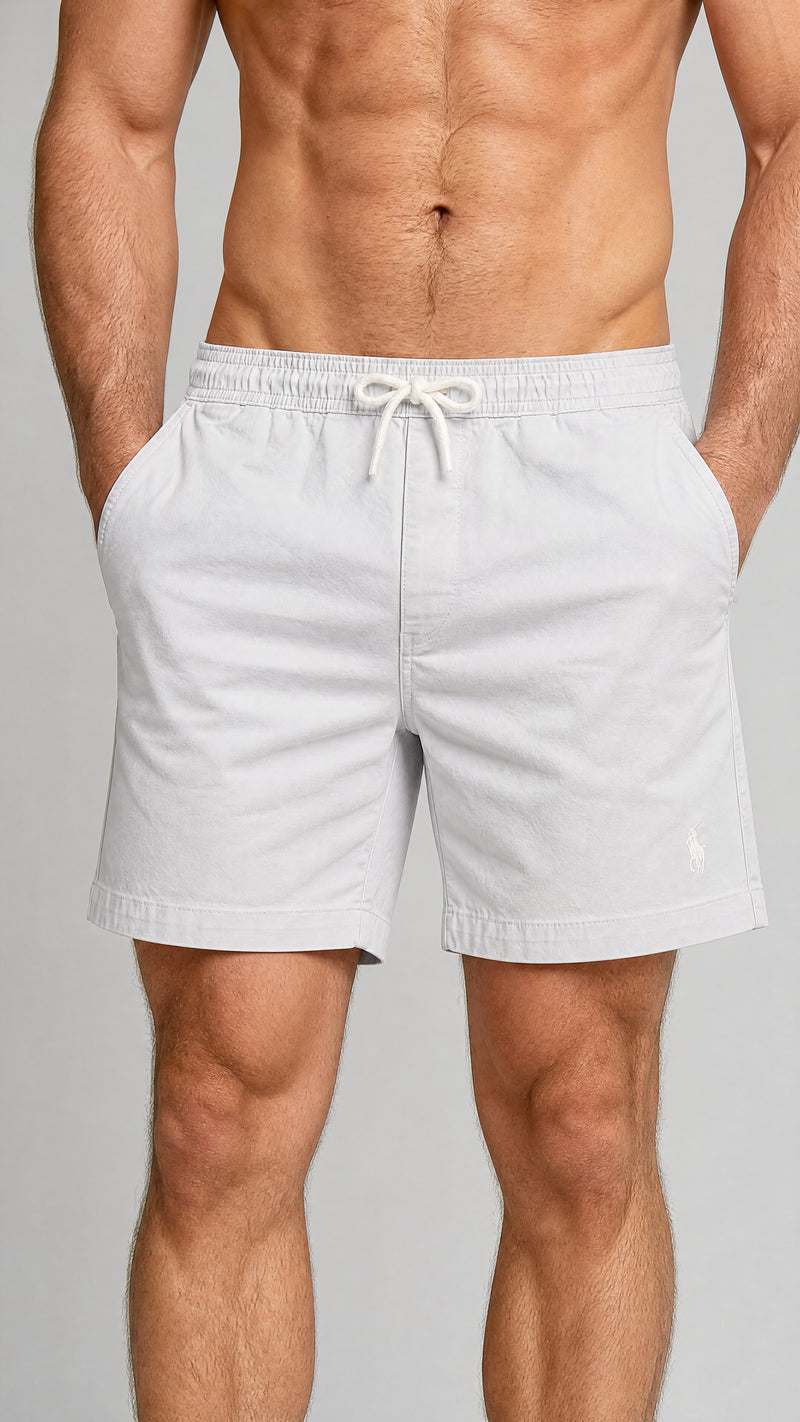 Short Sarja RL Cinza Claro | Com Cavaleiro Tom Sobre Tom