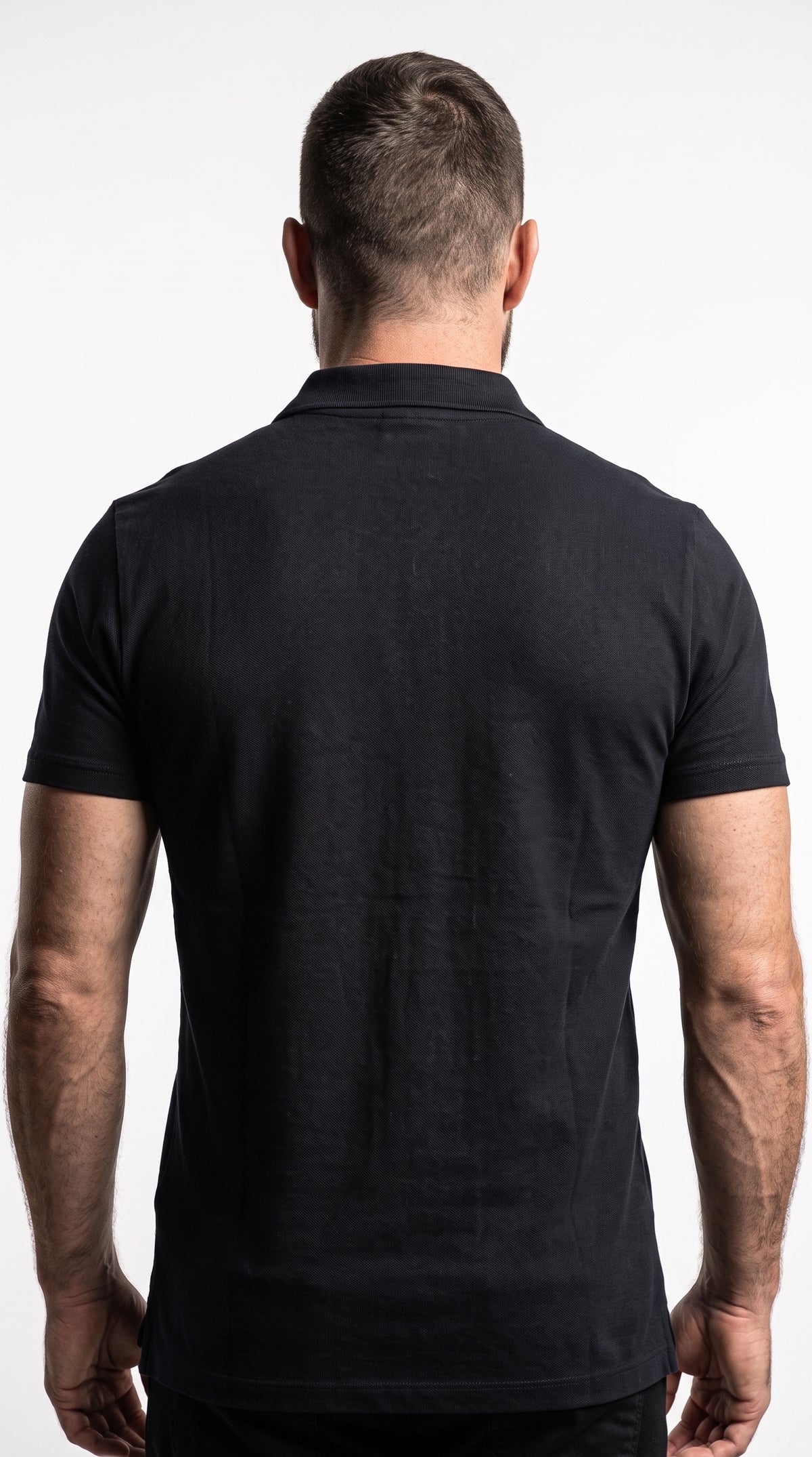 Camisa Gola Polo Acostamento Preta Logomarca - Minimalista