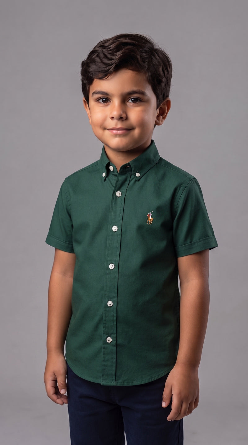 Camisa Social Sarja INFANTIL - RL | Verde Militar