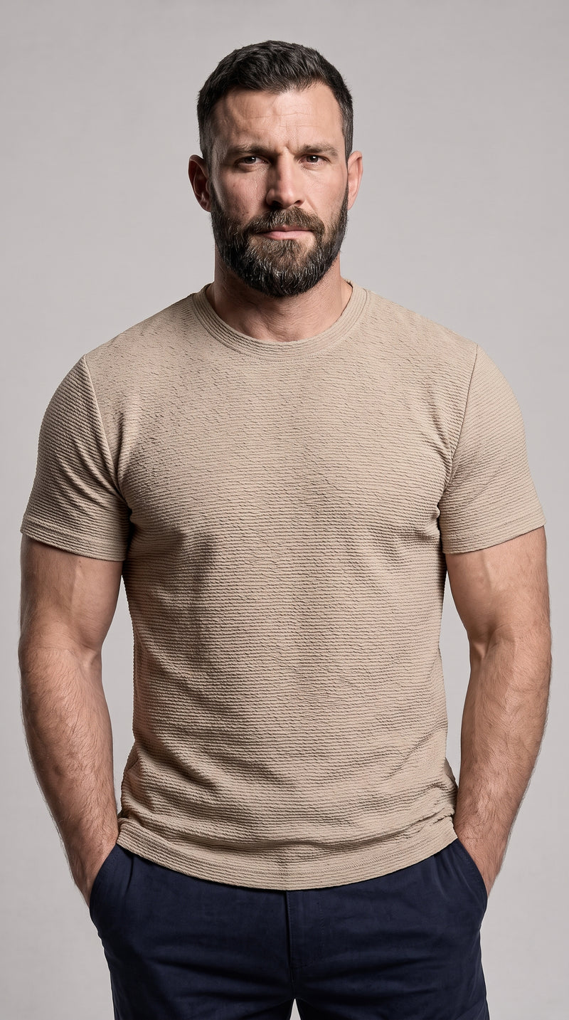 Camiseta Tech Flow Texturizada - Bege/Areia