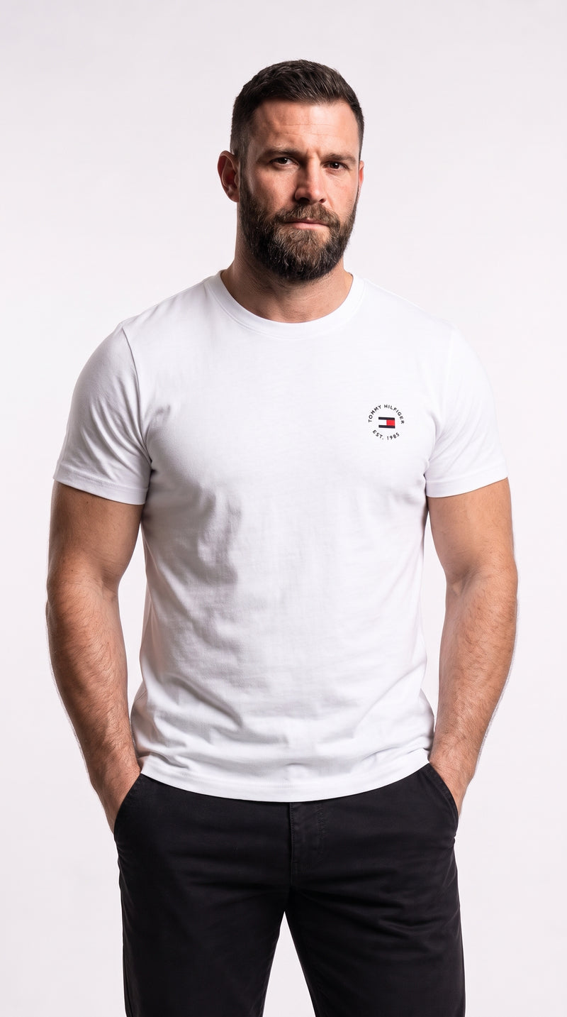 Camiseta Essential Circle Logo - Tommy Jeans Flag Branca