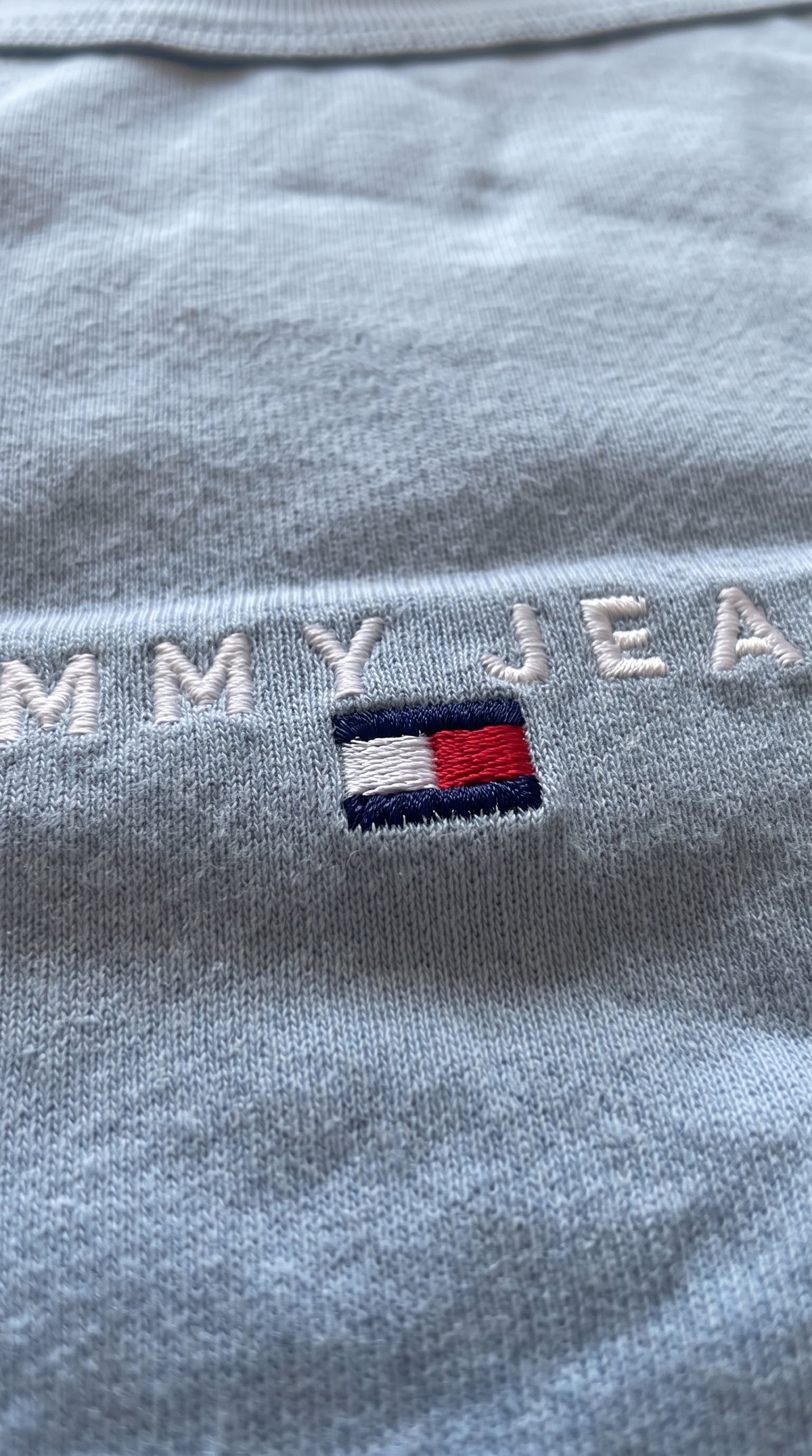 Camiseta Tommy Jeans Bordada - Flag Premium Azul Claro