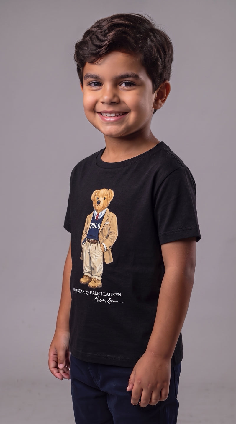 Camiseta Infantil Polo Bear Blazer - RL Preta
