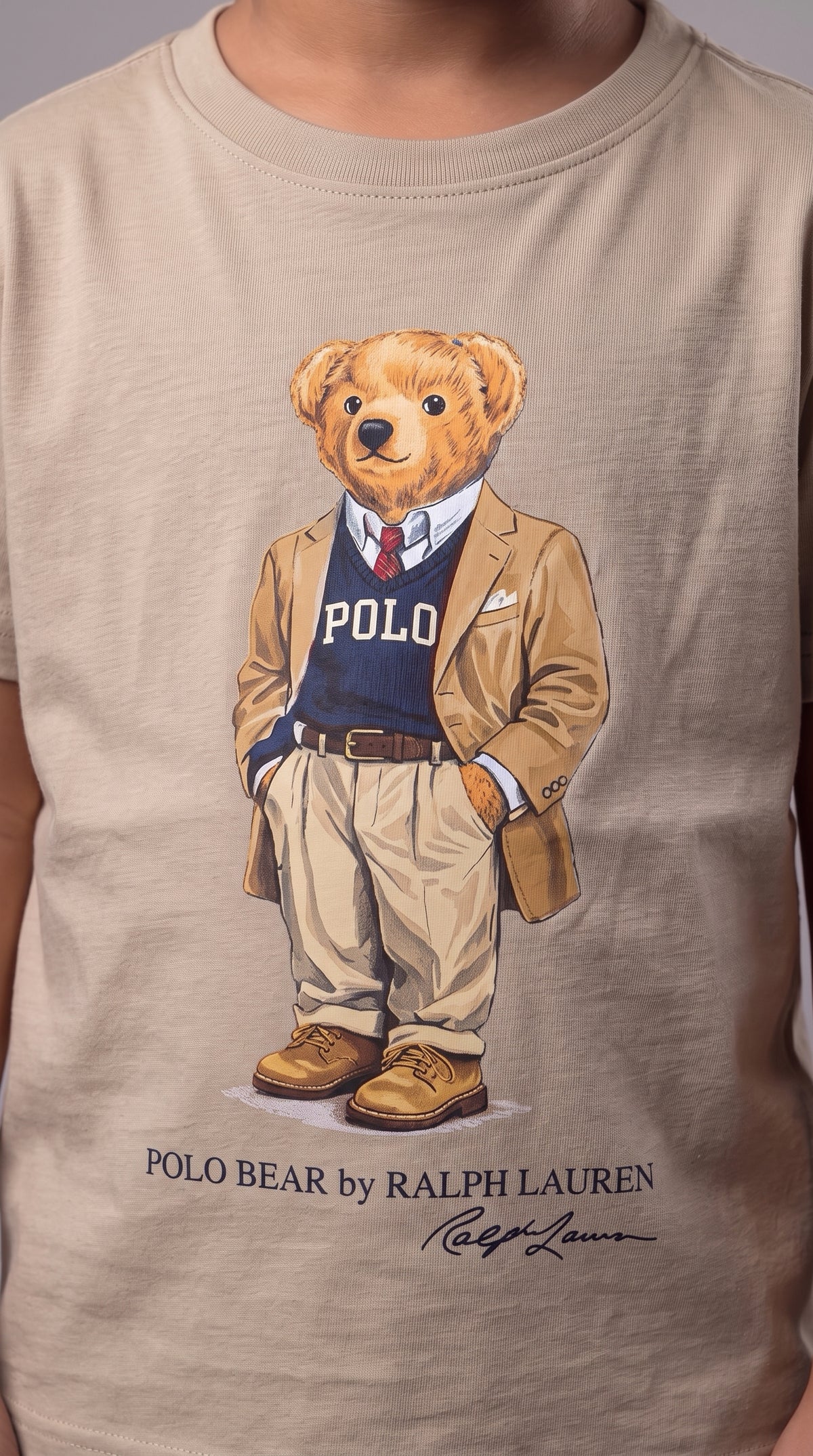 Camiseta Infantil Polo Bear Blazer Suit - RL Bege