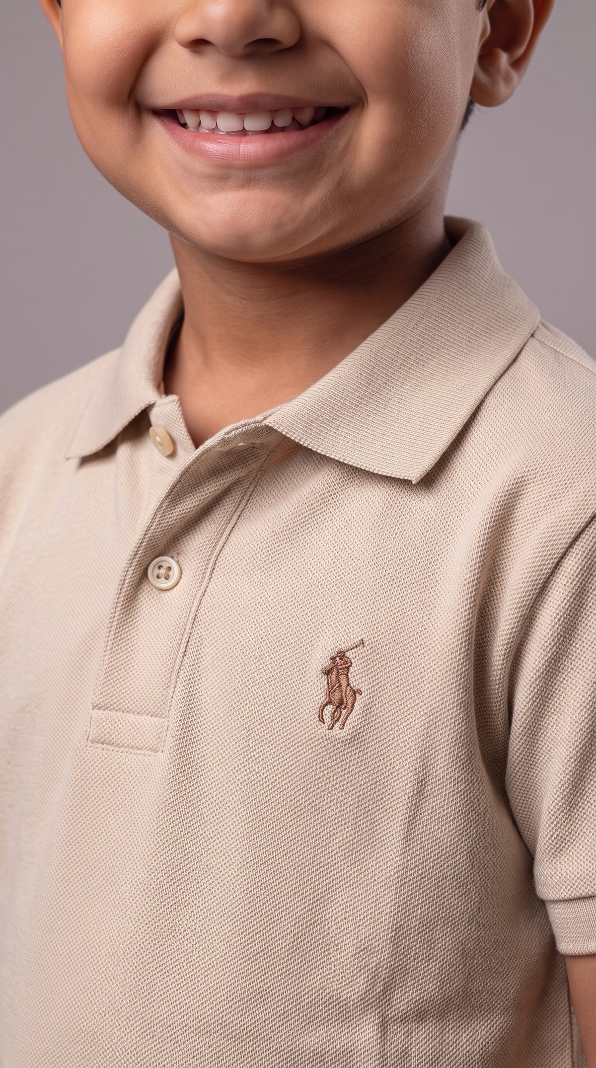 Camisa Polo INFANTIL - RL | Bege |