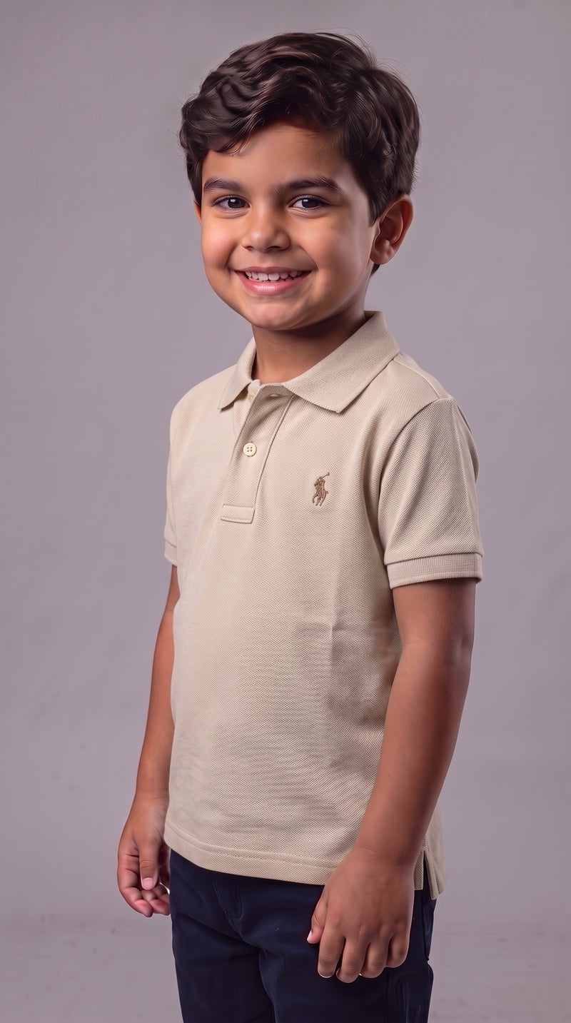 Camisa Polo INFANTIL - RL | Bege |