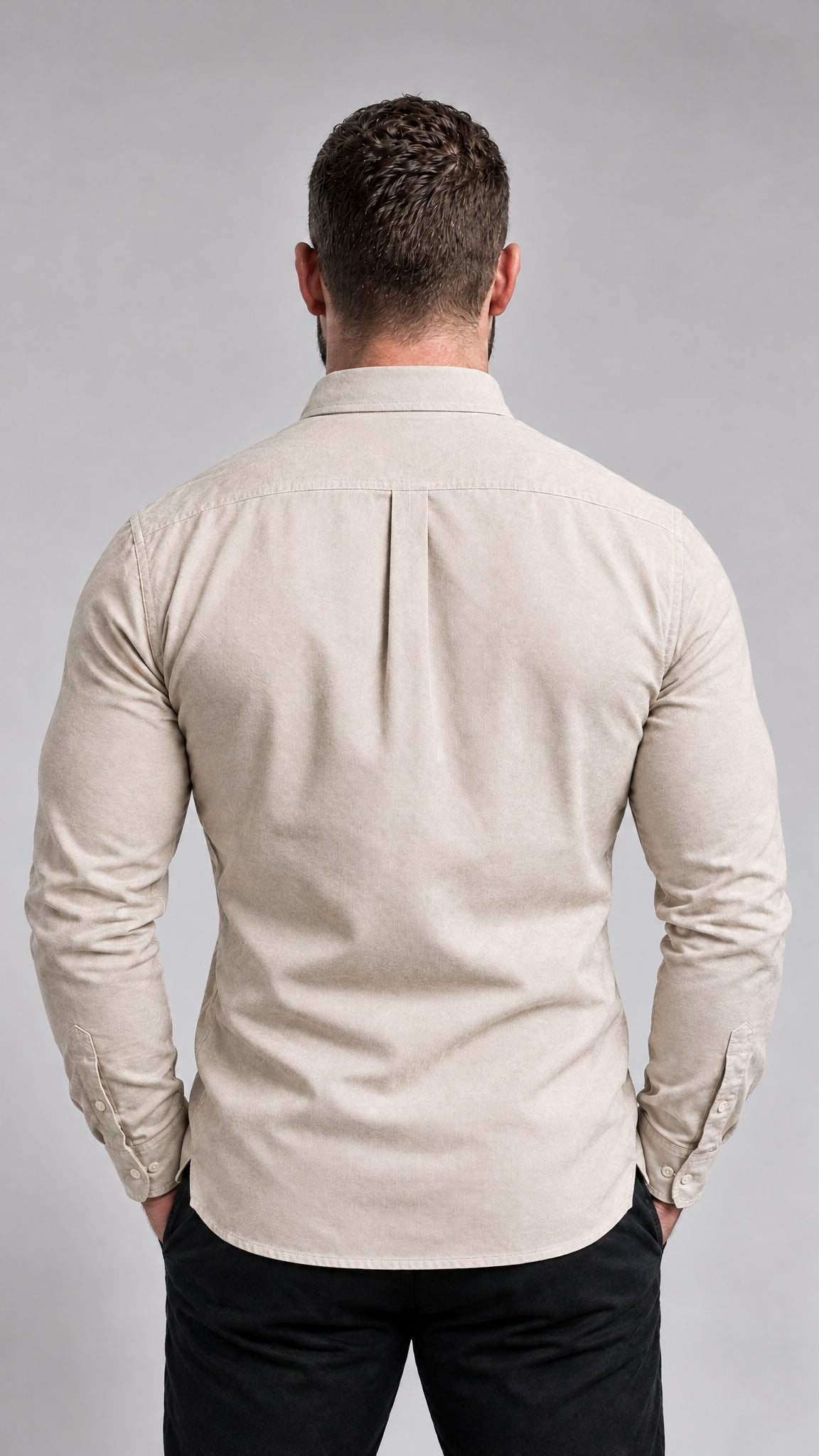Camisa Social  Manga Longa  RL- T/ Sarja Bege